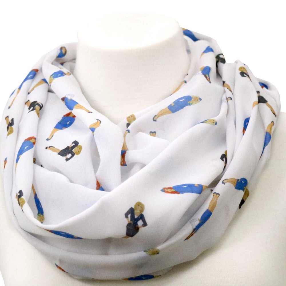 Flight attendant infinity scarf hostess gift white
